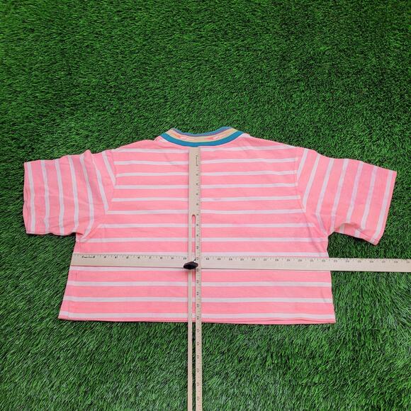 Vintage 90s Gotcha Cropped Shirt Womens Small 22x16 Pink Baggy - Picture 3 of 14